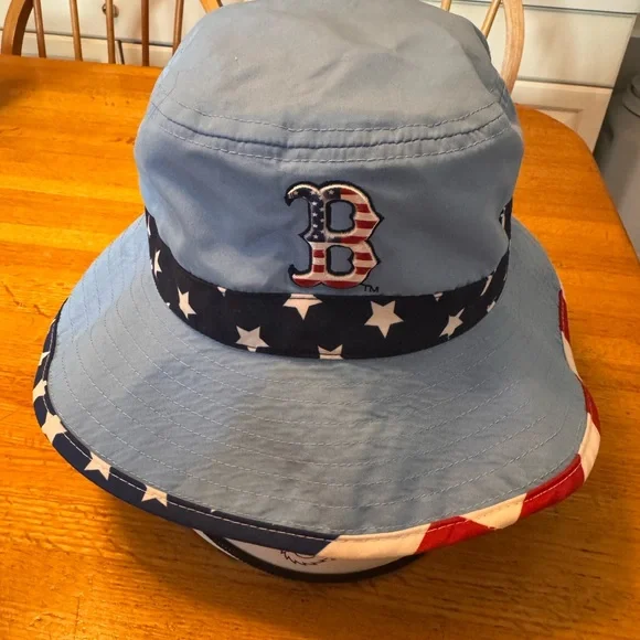 Unisex Light Blue Patriotic Bucket Hat with Star Trim - Picture 1 of 3